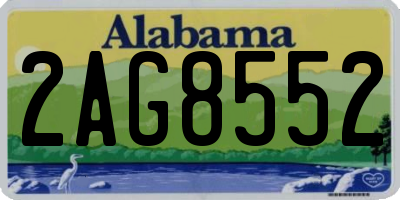 AL license plate 2AG8552