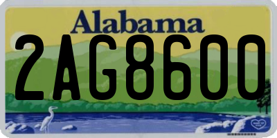 AL license plate 2AG8600