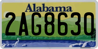AL license plate 2AG8630