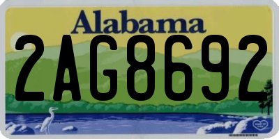 AL license plate 2AG8692