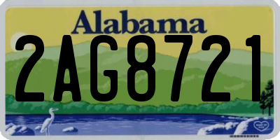 AL license plate 2AG8721