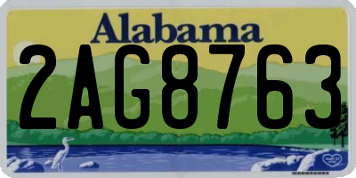 AL license plate 2AG8763