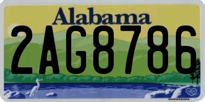 AL license plate 2AG8786