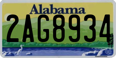 AL license plate 2AG8934