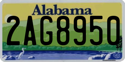 AL license plate 2AG8950