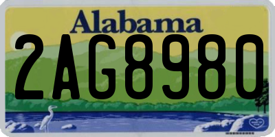AL license plate 2AG8980