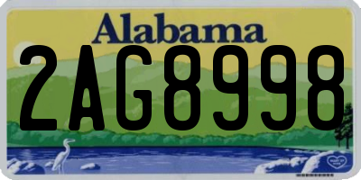 AL license plate 2AG8998