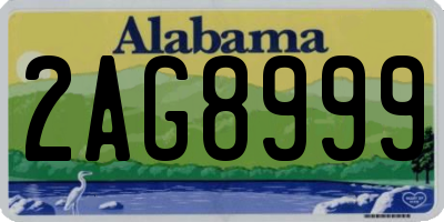AL license plate 2AG8999