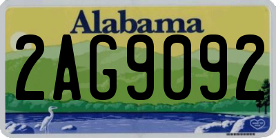 AL license plate 2AG9092