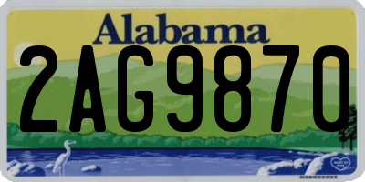 AL license plate 2AG9870