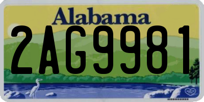 AL license plate 2AG9981