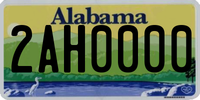 AL license plate 2AH0000