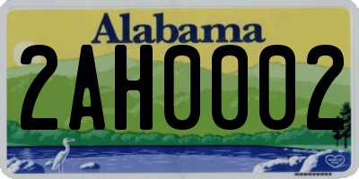 AL license plate 2AH0002