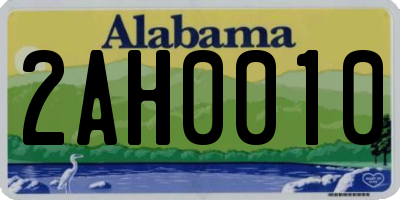 AL license plate 2AH0010
