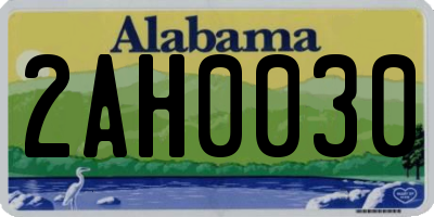 AL license plate 2AH0030