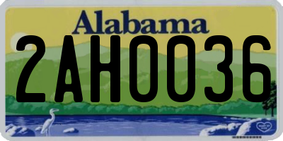 AL license plate 2AH0036
