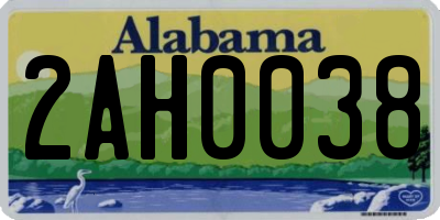 AL license plate 2AH0038