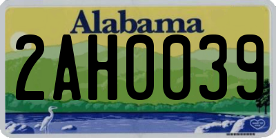 AL license plate 2AH0039