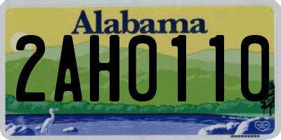 AL license plate 2AH0110
