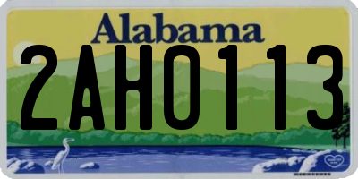 AL license plate 2AH0113