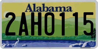 AL license plate 2AH0115