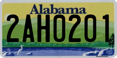 AL license plate 2AH0201