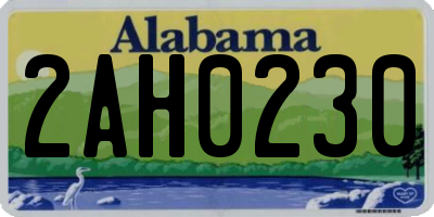 AL license plate 2AH0230