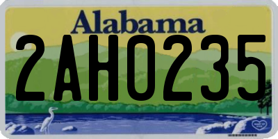 AL license plate 2AH0235