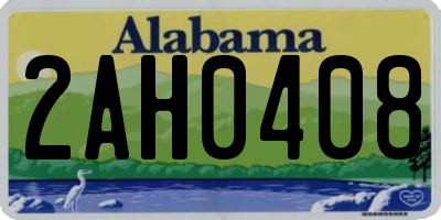 AL license plate 2AH0408