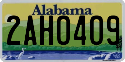 AL license plate 2AH0409