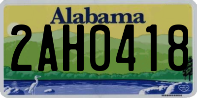 AL license plate 2AH0418