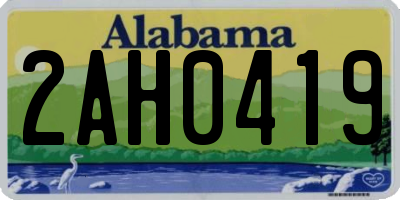 AL license plate 2AH0419