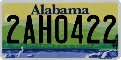 AL license plate 2AH0422