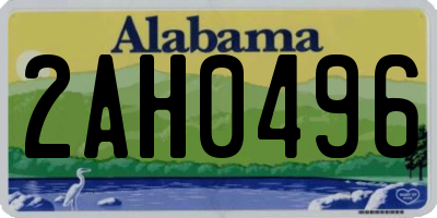 AL license plate 2AH0496