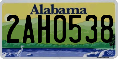 AL license plate 2AH0538