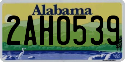 AL license plate 2AH0539
