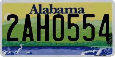 AL license plate 2AH0554