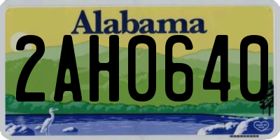 AL license plate 2AH0640
