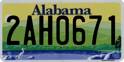 AL license plate 2AH0671