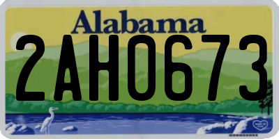 AL license plate 2AH0673