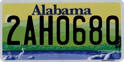 AL license plate 2AH0680