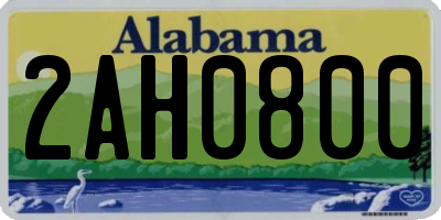 AL license plate 2AH0800
