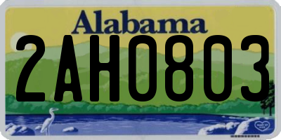 AL license plate 2AH0803