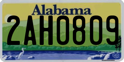 AL license plate 2AH0809