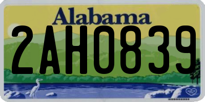 AL license plate 2AH0839