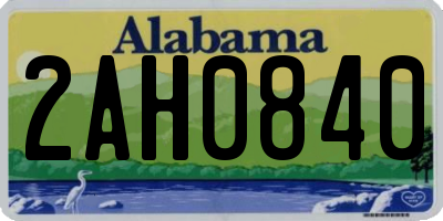 AL license plate 2AH0840