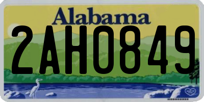 AL license plate 2AH0849