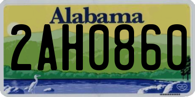 AL license plate 2AH0860