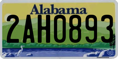 AL license plate 2AH0893