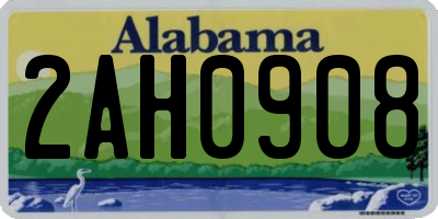 AL license plate 2AH0908